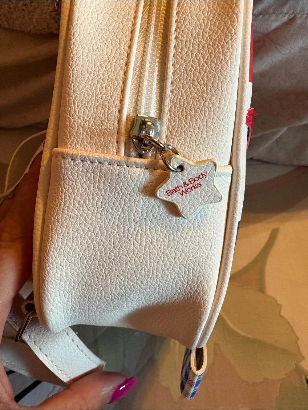 Bath & Body Works Kids Mini Backpack in Red White and Blue with Star Sunglasses
